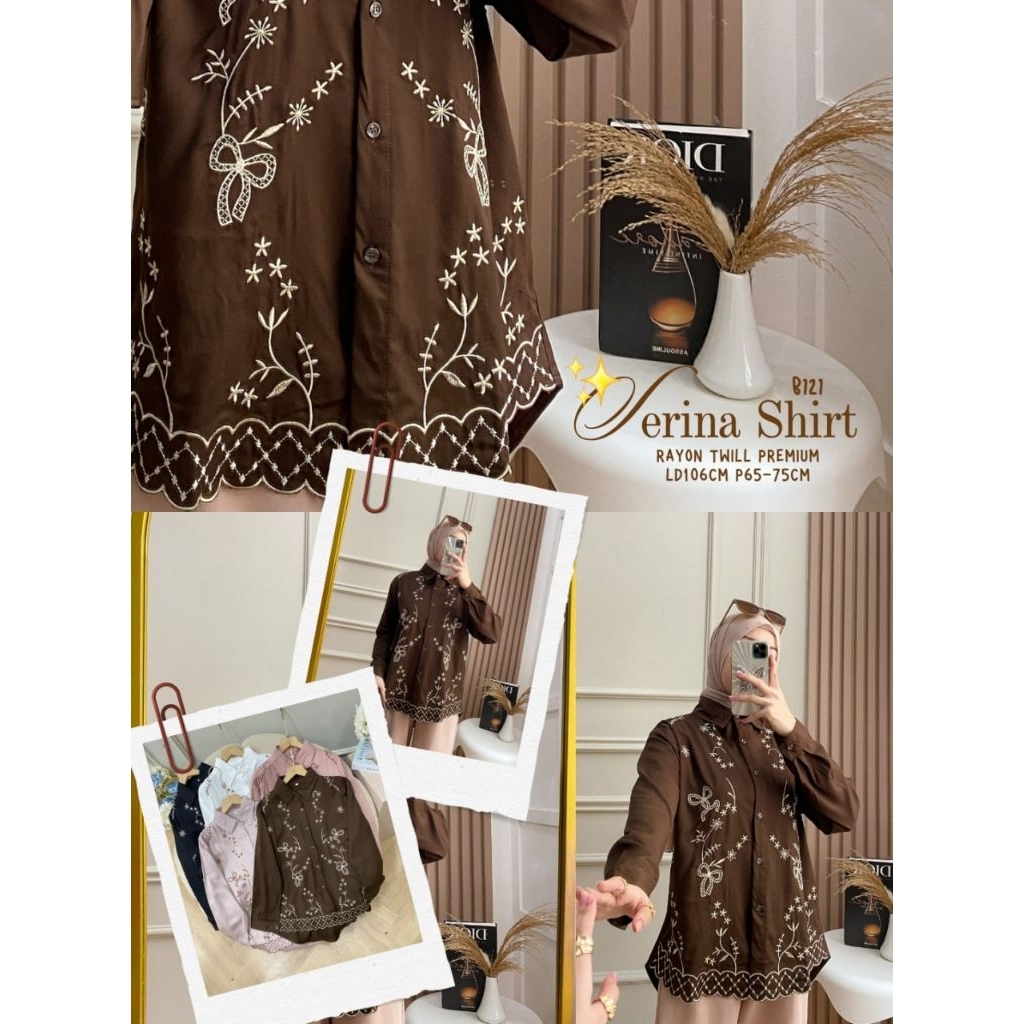 Grosir Serina Shirt B121 bahan rayon twill Ld 110