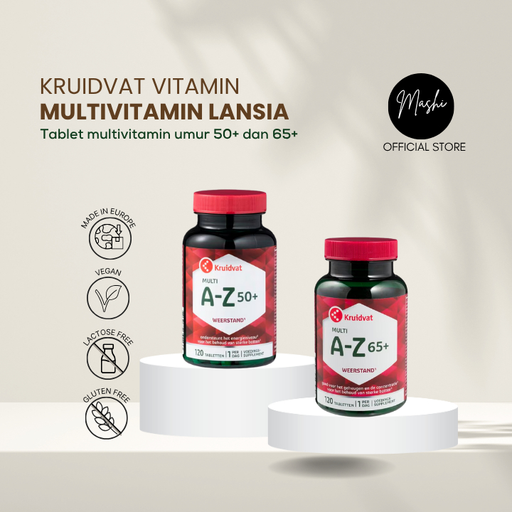 Kruidvat Vitamin A-Z 50+ dan 65+ | Multivitamin Umur 50+ dan 65+ | Untuk Lansia | Original Belanda