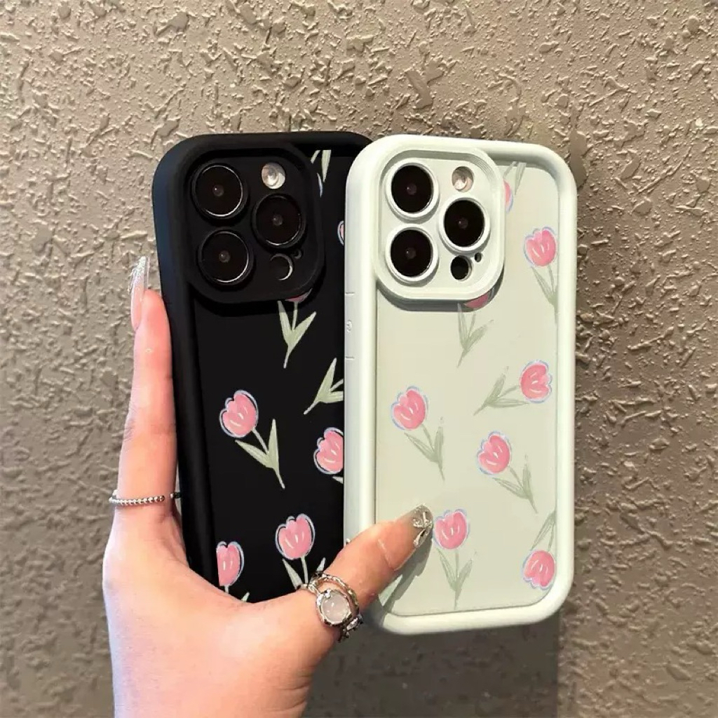 Softcase Case Iphone Motif Tulip Pink dan Fanta