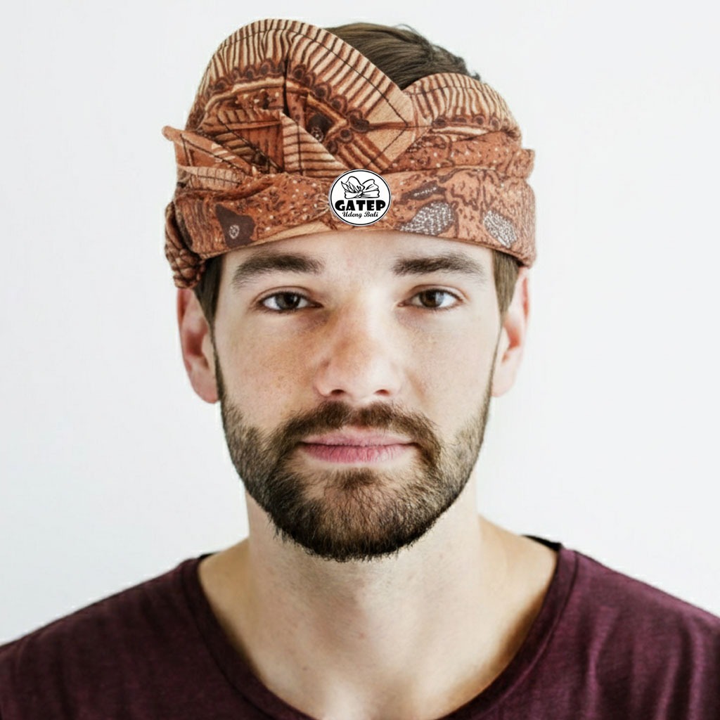 Udeng Batik Nayah Setengah Jadi Udeng Batik Tulis Jadi Ikat Kepala Bali Pria Blangkon Bali Udeng