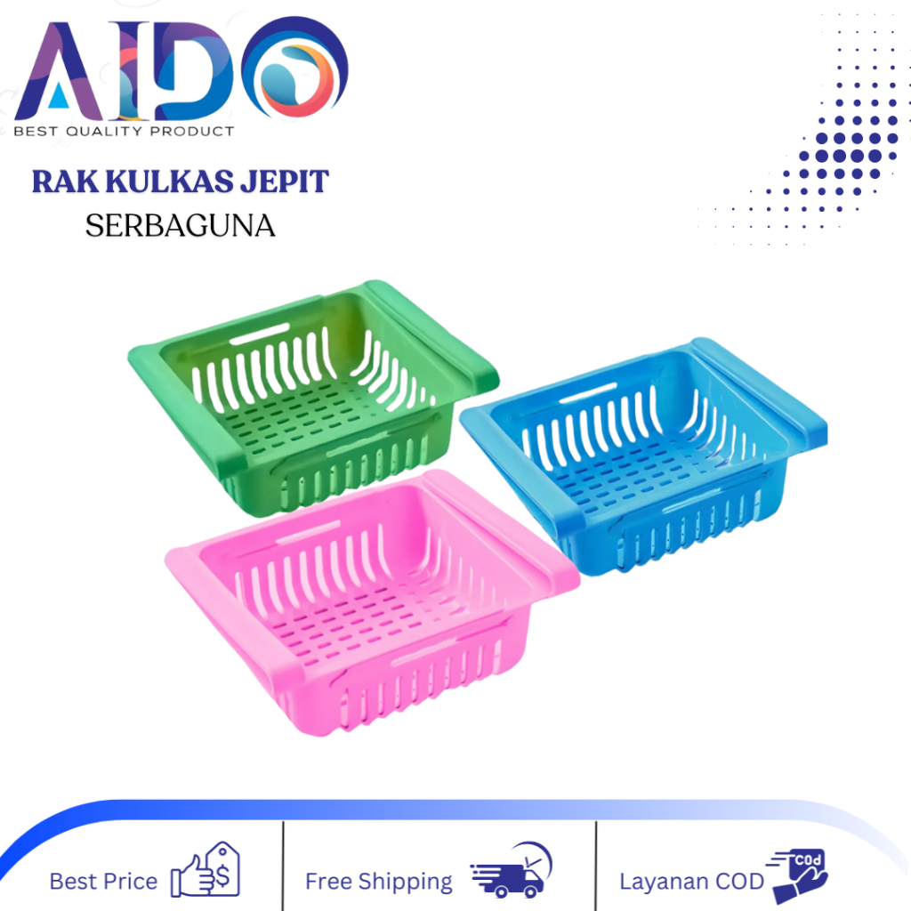 Rak Kulkas Multifungsi Storage Box Organizer Rak Serbaguna tempat buah Rak wadah cuci buah sayur