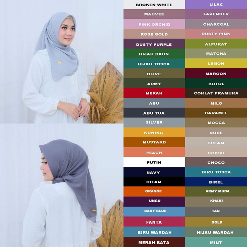 GROSIR MIN 2  - HIjab Paris Voal Premium Tepi Jahit Berlabel Zirfa Scarf Min Beli 2