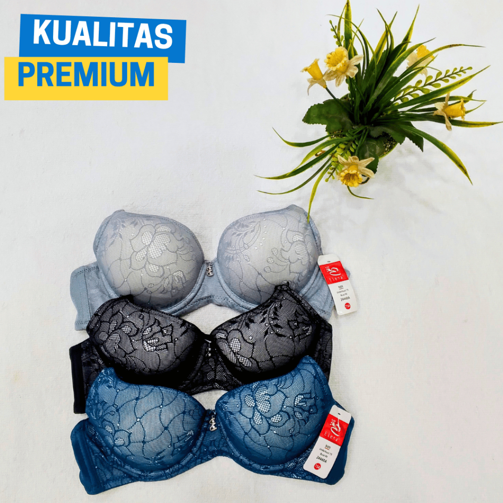 Bra Elena Elena Wanita Dewasa Premium Kawat Busa Tebal Korean Style - BH Elena 24440 A Nyaman