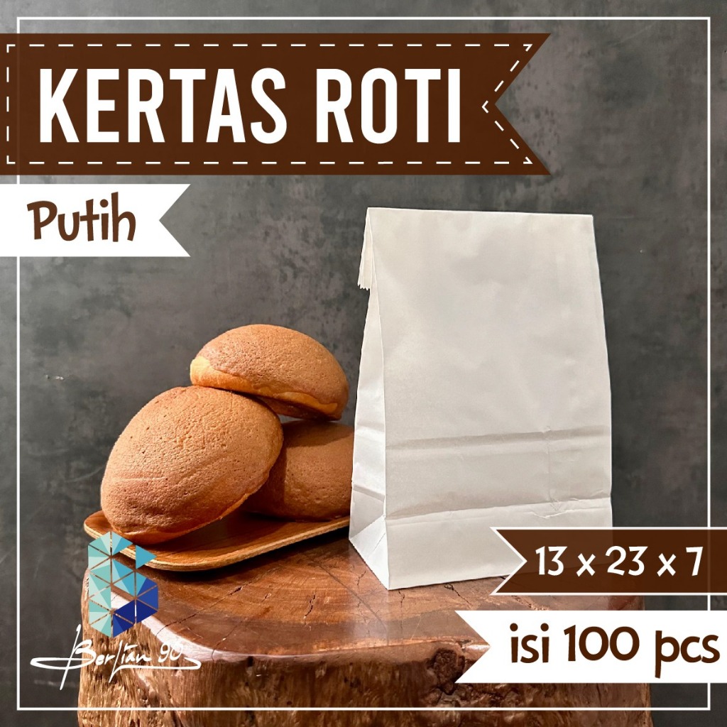 kertas roti pembungkus makanan ukuran 13x23x7 kertas roti o isi 100