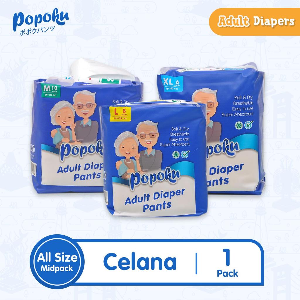 Popoku | Popok Celana Pants Dewasa Isi 10 Adult Diapers Dual Function M, L, XL