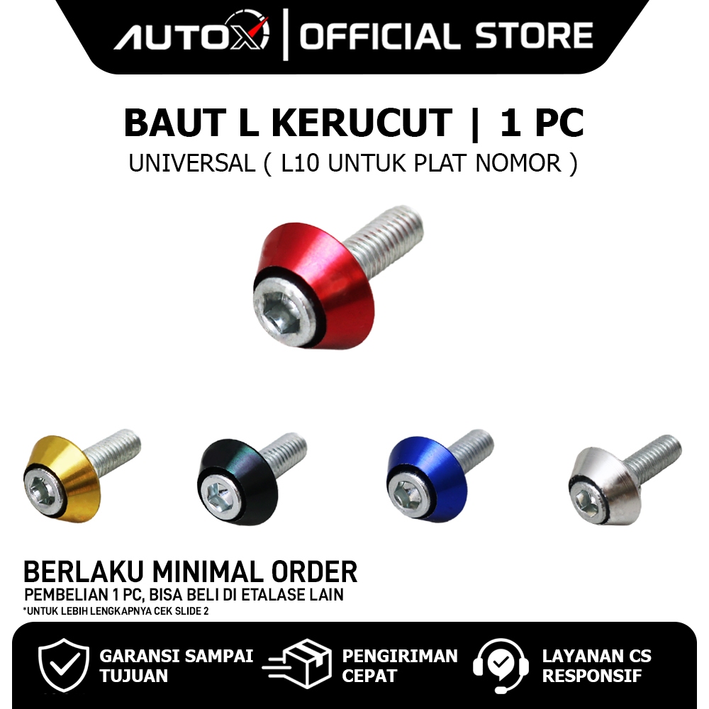 Baut L 10 + Monel Ring Variasi Vario 125 150 & Beat Pop Street & Scoopy & Mio S M3 & Tiger & ADV & S