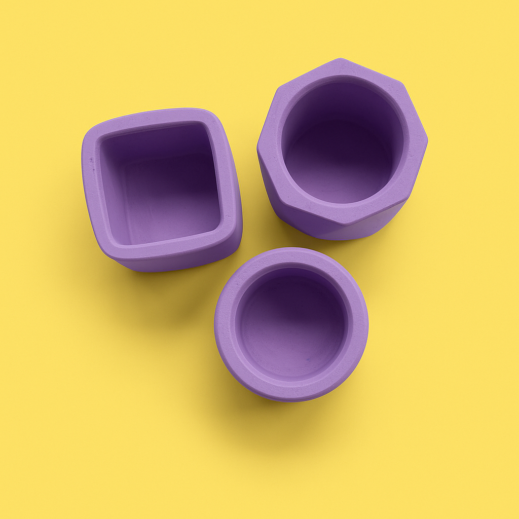 Unggu Pot Mini Semen Aesthetic Cocok untuk Sukulen & Kaktus – Bentuk Kotak / Bulat / Hexagonal | Pot