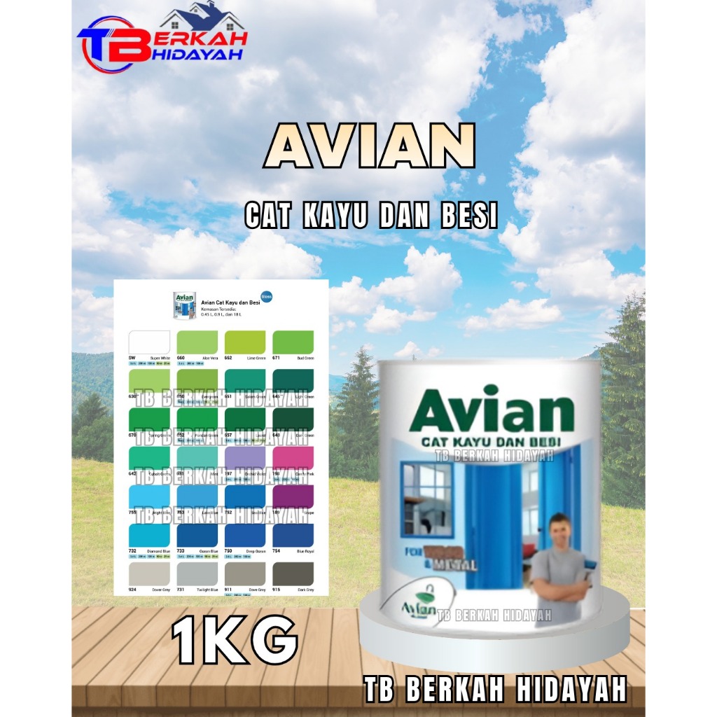 Cat Kayu dan Besi Merk Avian 1kg ALL WARNA / Cat Minyak Avian 1 kg / Avian 1kg