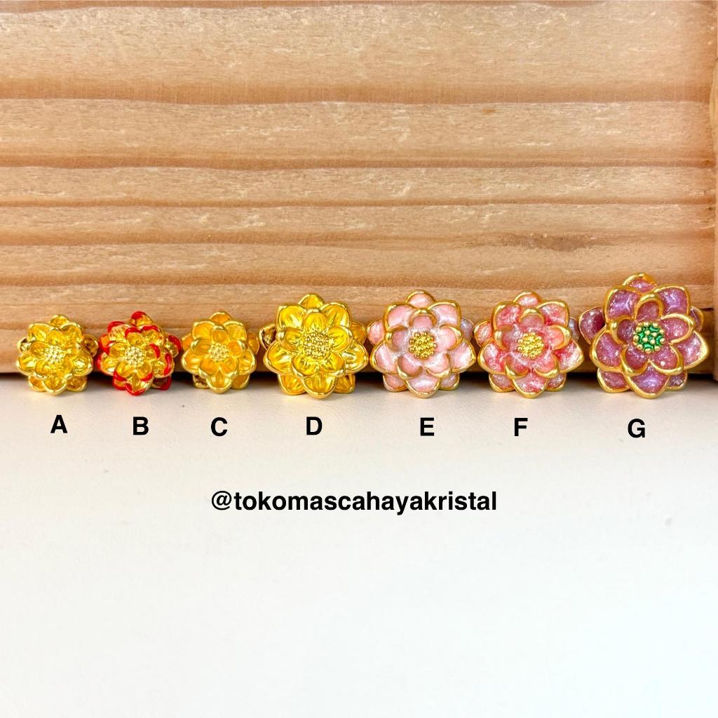 Charm Emas Teratai/ Bunga Lotus Emas 24K HK Hongkong 999% (Mini & Jumbo) - Gold Bracelet