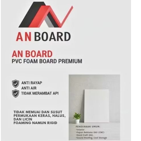 PVC Lembaran AN BOARD - Putih - Bahan Bangunan -9MM