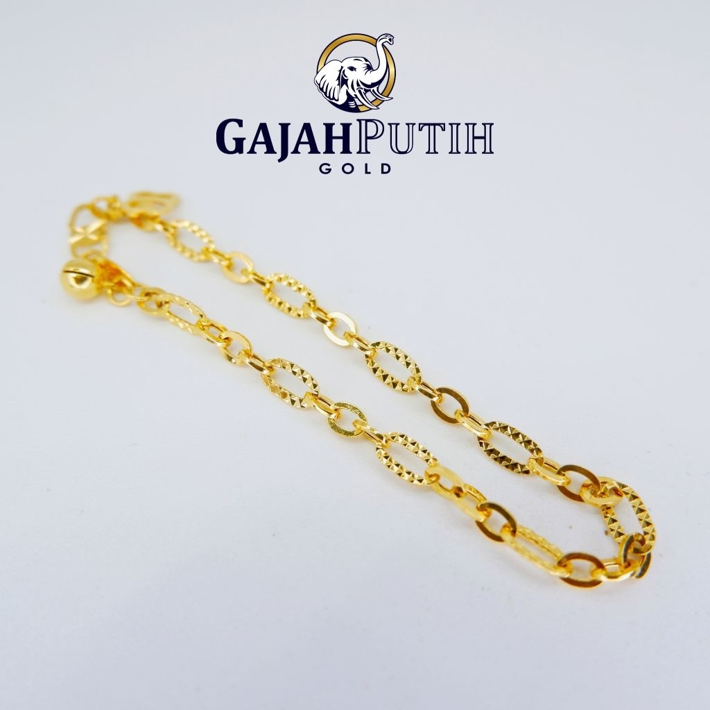 Gelang 2,1 Gram Model Italy Emas Asli 8K Gajah Putih Gold KodeN2170