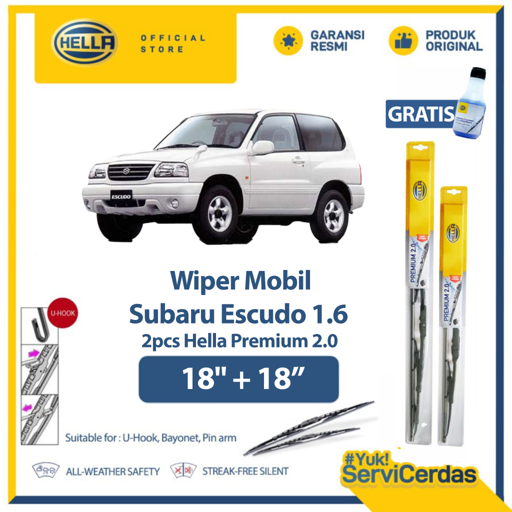 Wiper Mobil SUZUKI Escudo 1.6 18” + 18” (2pcs) - HELLA Premium 2.0