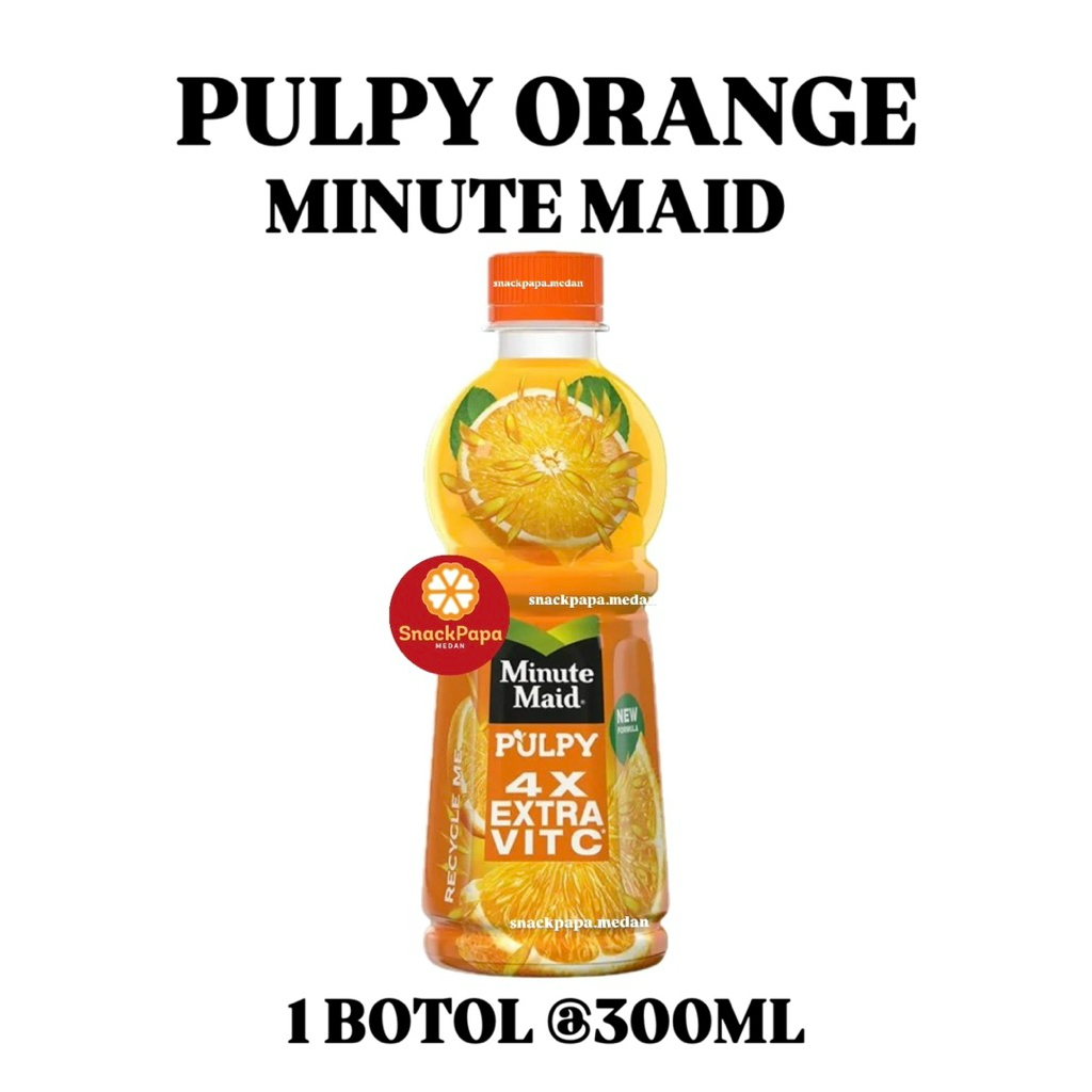 MINUTE MAID PULPY ORANGE [1 BOTOL @300ML] | PULPY ORANGE BOTOL | MINUMAN BUAH JERUK | MINUTEMAID PUL