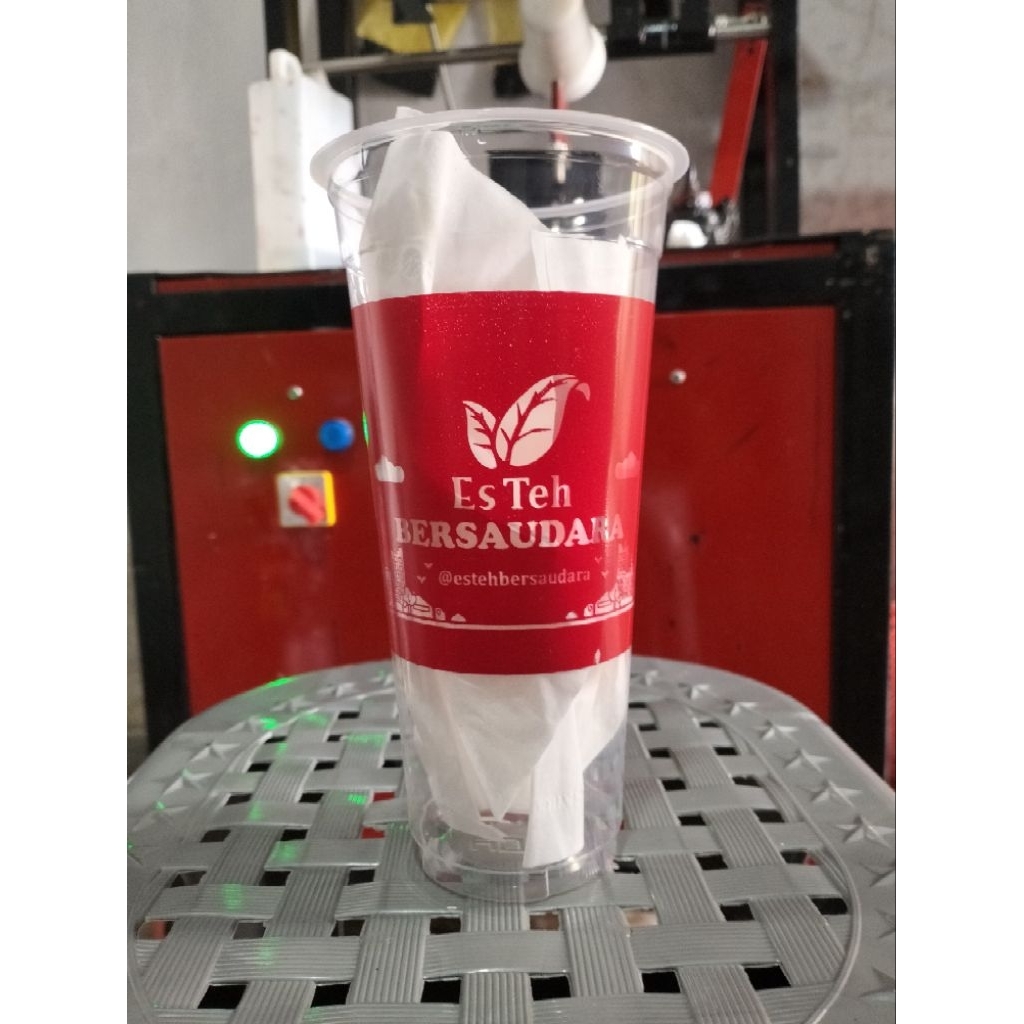 Gelas cup 22oz slim merk HOK + sablon