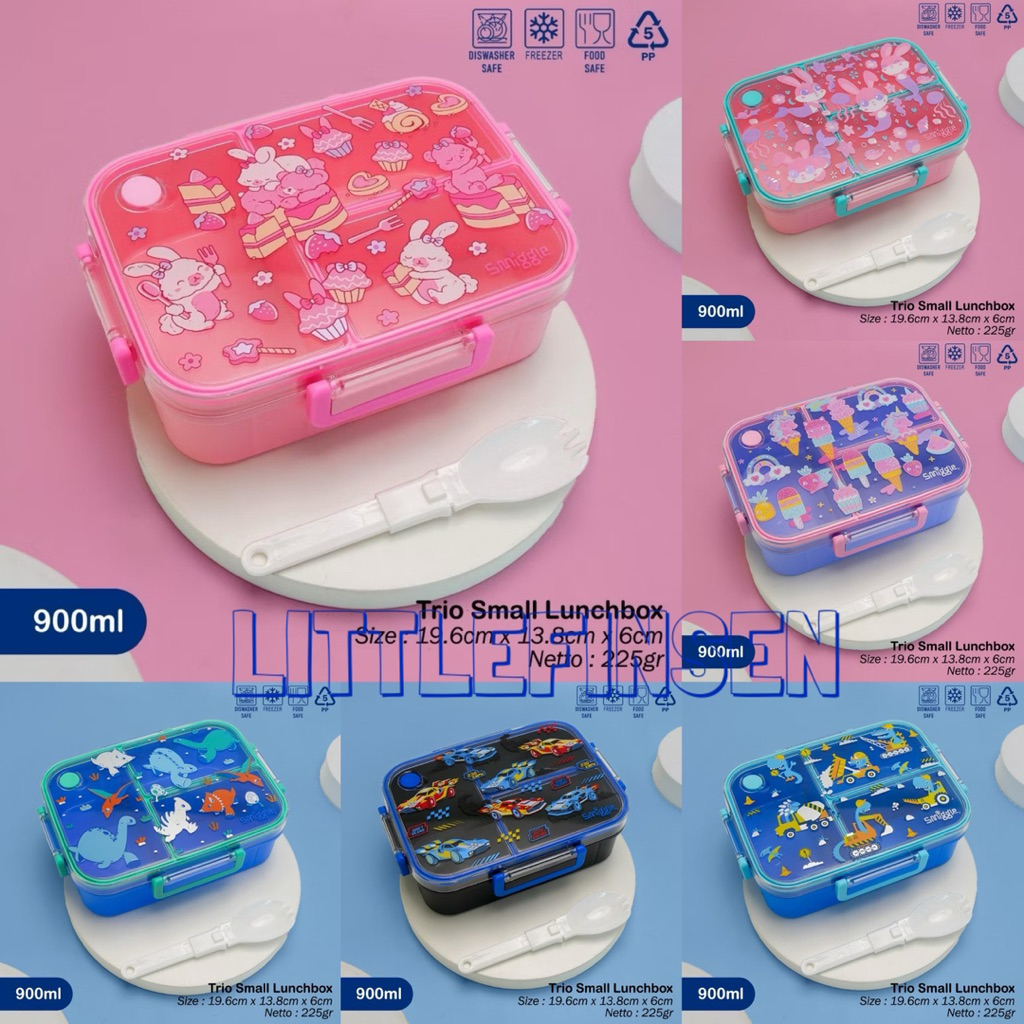 kotak lunch box anti campur sekat 3/lunch box trio lunch box small sekat 3/kotak makan  bpa free sek
