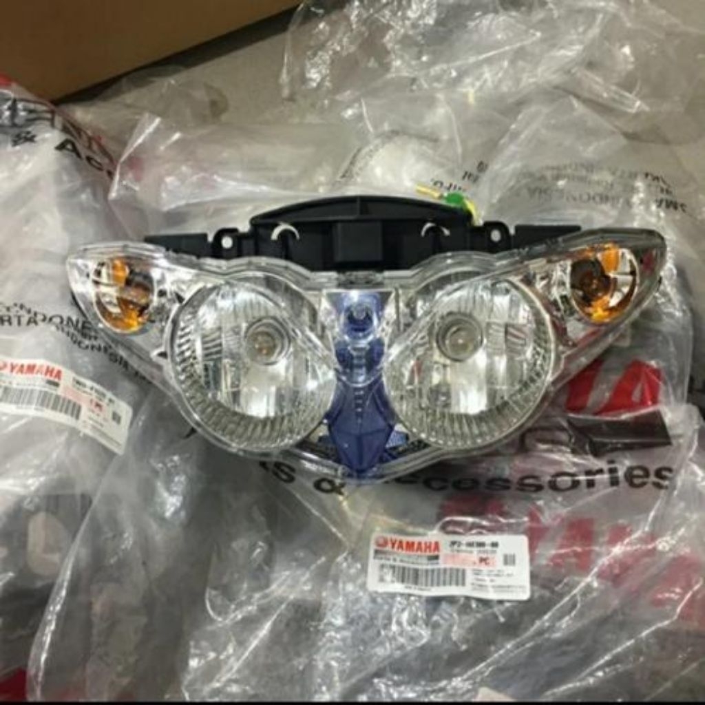 2P2-H4300-00 Reflektor lampu depan assy + piting dan bohlam Yamaha Jupiter Z Burhan 2006-2009 ori YG