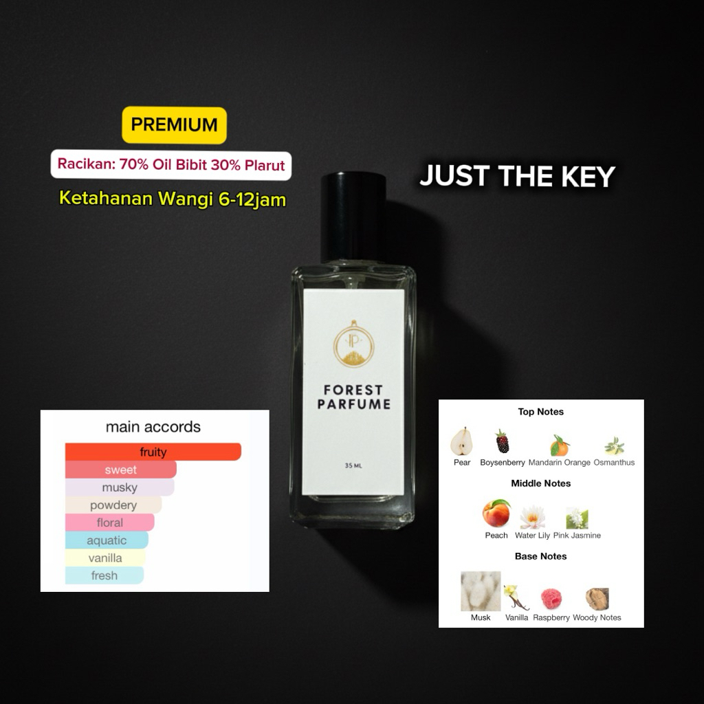 Forest parfume JUST THE KEY Perfum justin bieber the key parfum sweet lembut manis buah pruty sger k