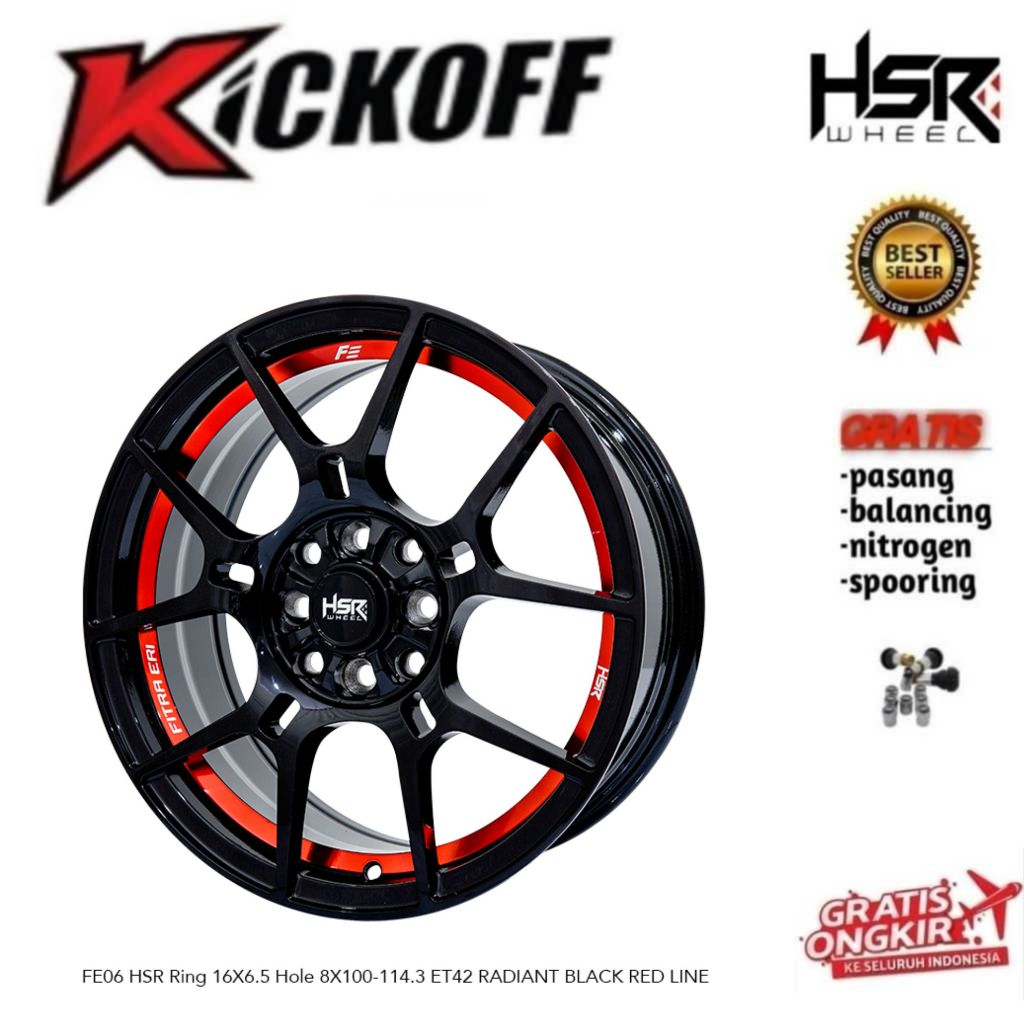 Velg Mobil HSR FE06 Ring 16 Gratis Ongkir Velg Brio Agya Dll