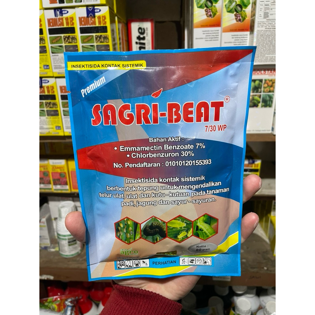sagri beat 80gram 7/30wp obat kutu ulat sagri-beat kecil