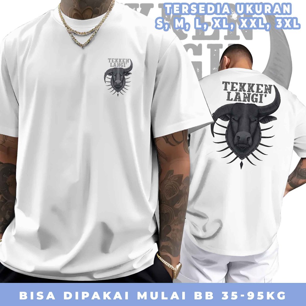Kaos Atasan Pria Wanita Sablon Budaya Toraja Tekken Langi" Bahan Combed 30ss
