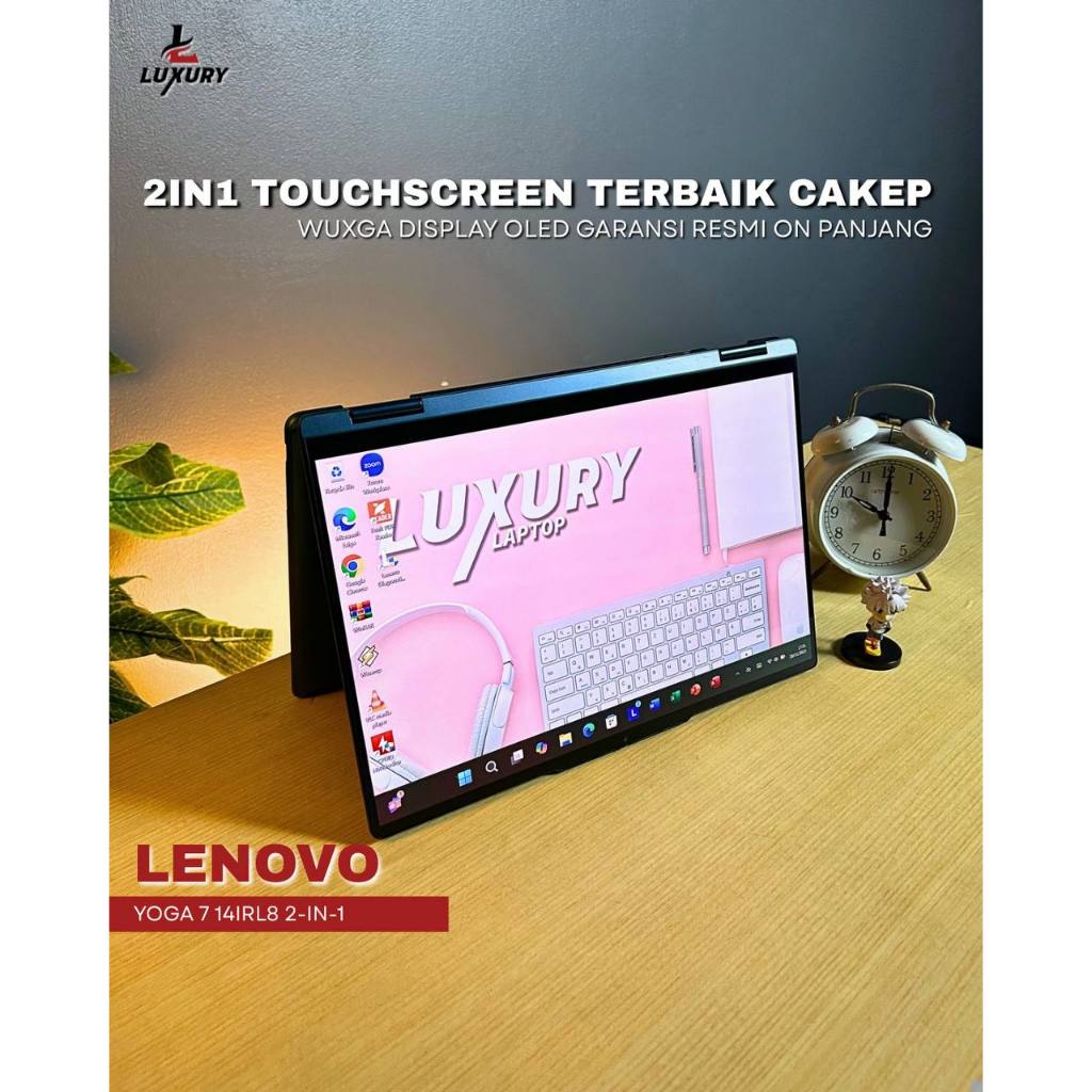 LAPTOP LENOVO YOGA 7 14IRL8 SLIM 13TH GEN CORE I5 SSD RAM LPDDR5 BACKLIGHT GARANSI RESMI SECOND