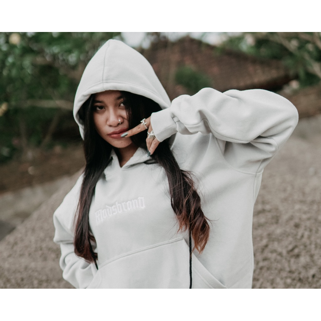 New Hoddie Mads Genuine Hd Brd Fnt OffWhite // Hoddie Jacket Unisex