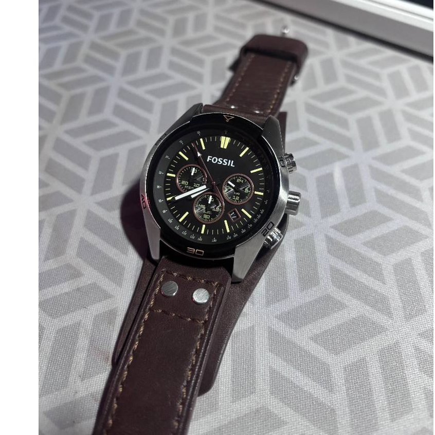Jam Tangan Preloved - Fossil Coachman Chronograph Brown Leather Watch