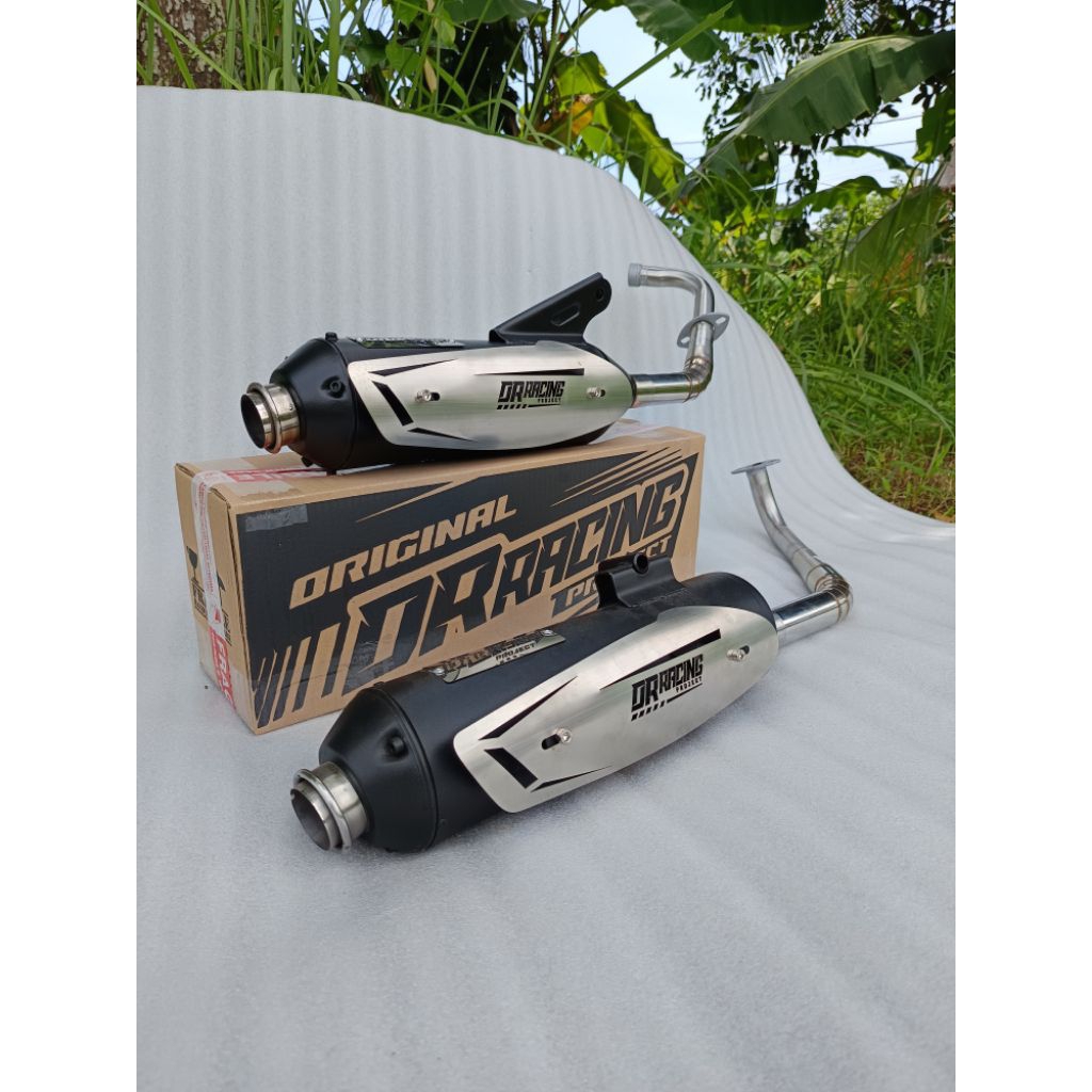 Knalpot Standar racing inlet 28-38 out 45 DR RACING PROJECT Mio sporty Beat karbu Beat fi Scoopy Var