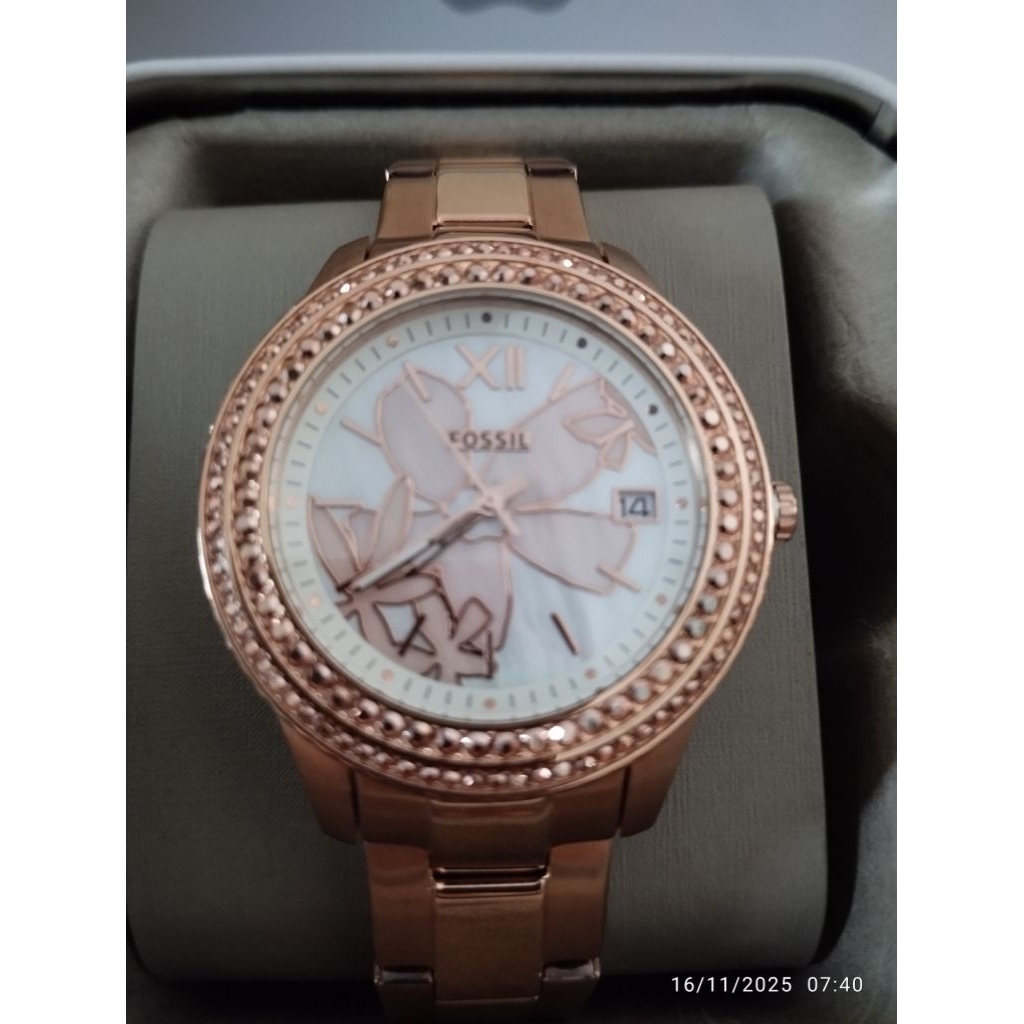 (ready stock) JAM TANGAN FOSSIL ROSE GOLD BARU