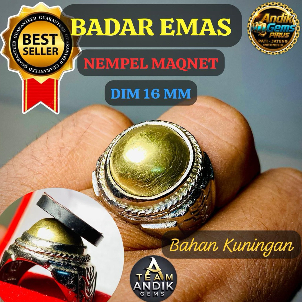 AKIK BADAR EMAS NEMPEL MAGNET RING ALPAKA SUPER