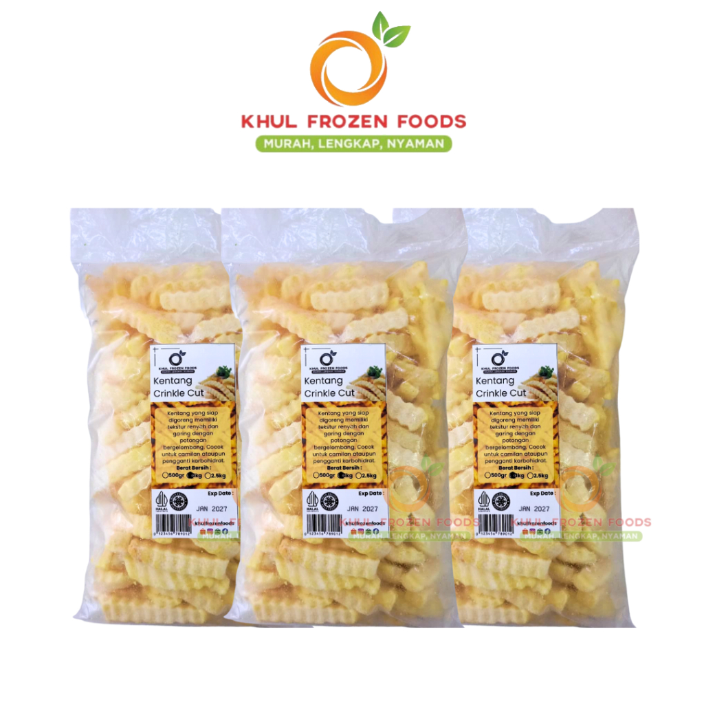 Aviko Kentang Crinkle cut Repack 1kg / AVIKO / Kentang beku / kentang keriting / French fries / Kent