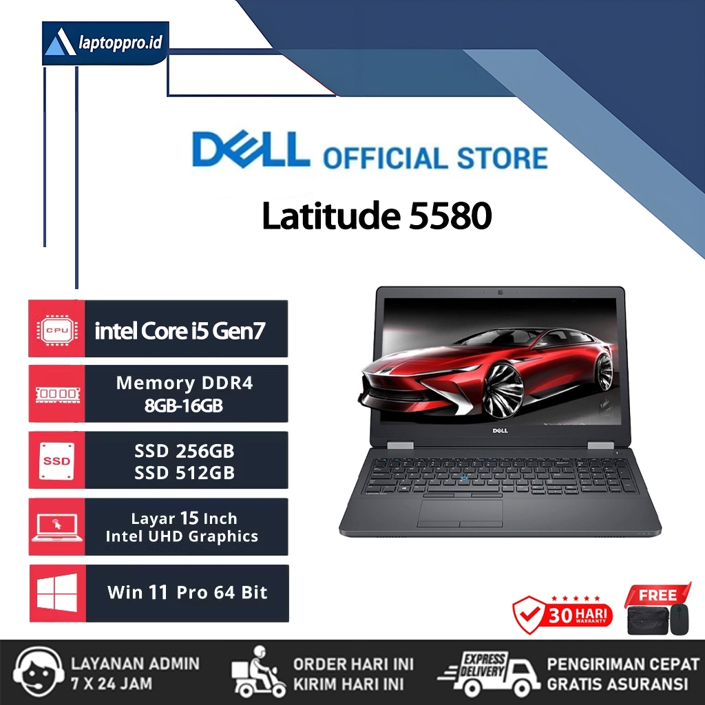 Kantor Laptop pelajar Dell Latitude 3500 i5 15" IPS Windows 11 || Dell Latitude 5580 Core i5 15" || 