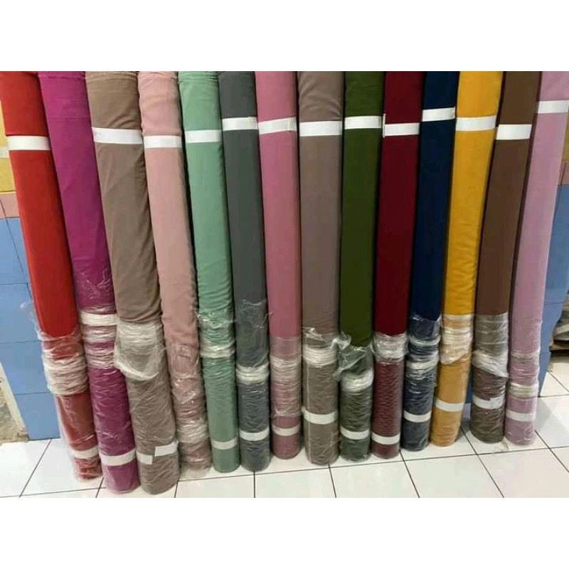 PROMO Harga Murah Kain Wolfis Premium Lembut Polos Meteran