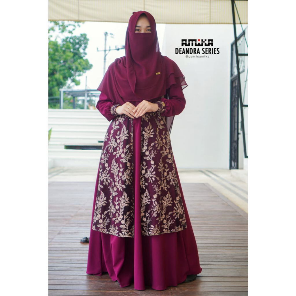Gamis Amika - Deandra Golden Black (gamis only)