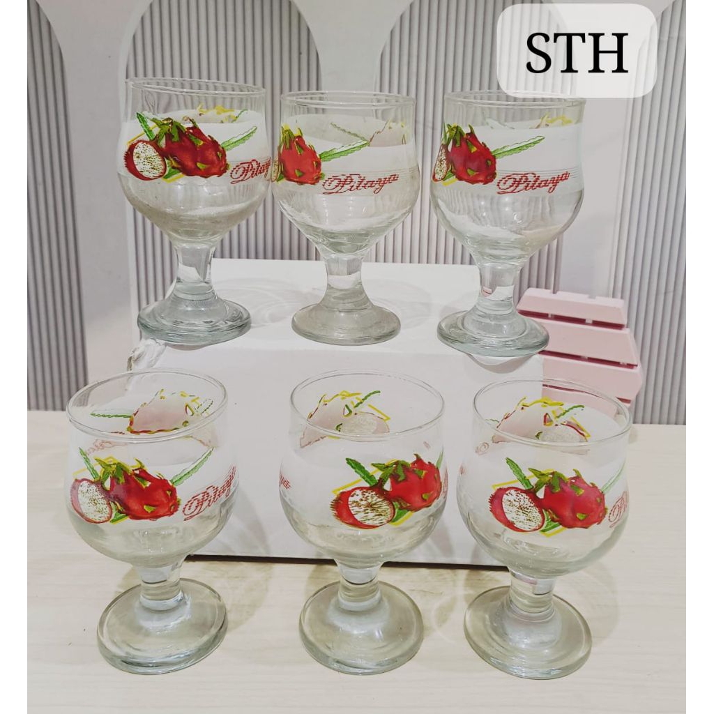 GELAS PESTA GELAS WIN MOTIF BUNGA