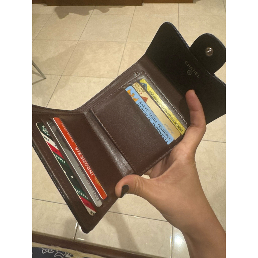 Chanel Caviar Trifold Wallet Black