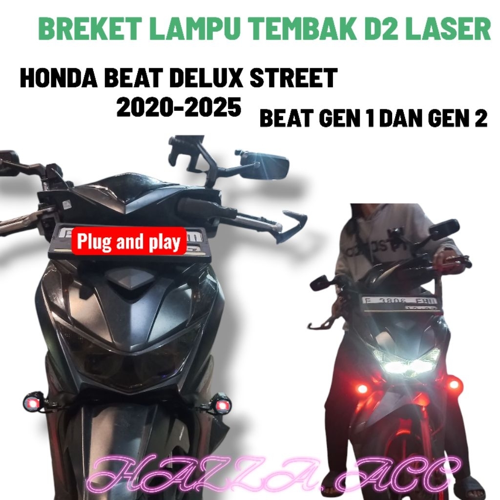 Bracket Breket Lampu tembak pnp Honda Beat Deluxe Street 2020 2021 2022 2023 2024 2025 Beat Gen1 Bea