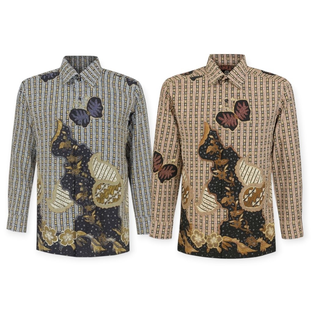 Carparelli Kemeja Batik Pria Lengan Panjang Bahan Katun