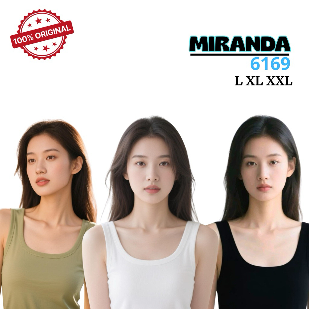 Tengtop Miranda Tali Lebar 6169 / Atasan Wanita Spandex Rayon / Tanktop Miranda Premium