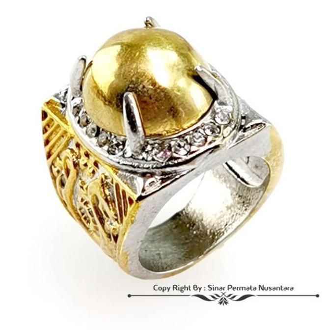 CINCIN BATU AKIK BADAR EMAS - RING TITANIUM | CBA-252