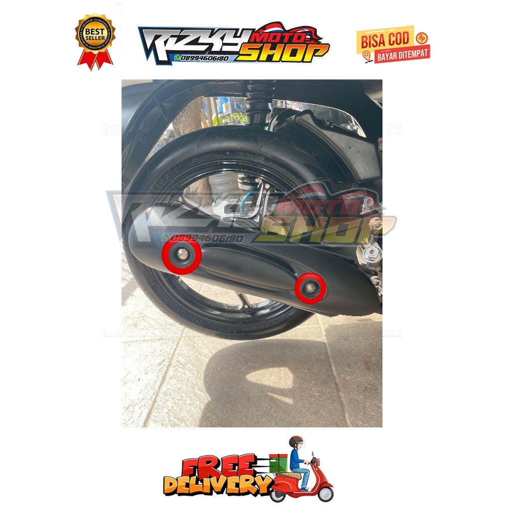 BAUT TAMENG KNALPOT ( 2 BAUT ) MODEL SPIRAL BEAT ESP NEW SCOOPY ESP NEW STREET TAHUN 2015 - 2021 CBS