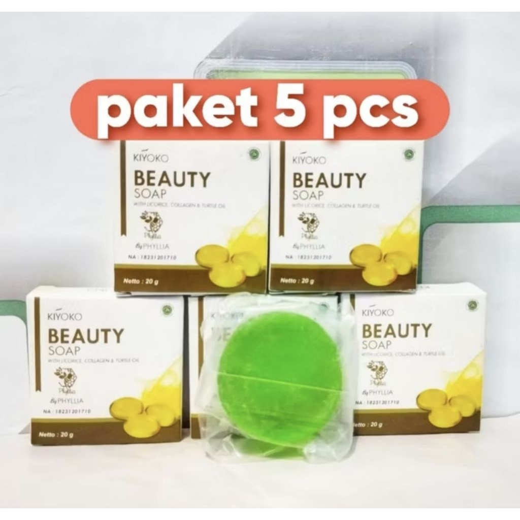ISI-5PCS SABUN KIYOKO 20G BEAUTY SOAP/SABUN WAJAH SABUN MENCERAHKAN