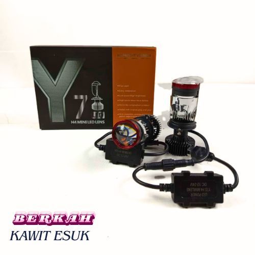 Lampu Y7 Original Soket H4 Sepasang 2 Lampu / Lampu Mobil / Lampu Soket H4 / Lampu LED / Mini Projie