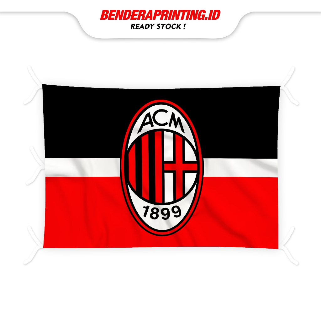 Bendera Club AC Milan Flag printing Kain Tetron Serie A Italy