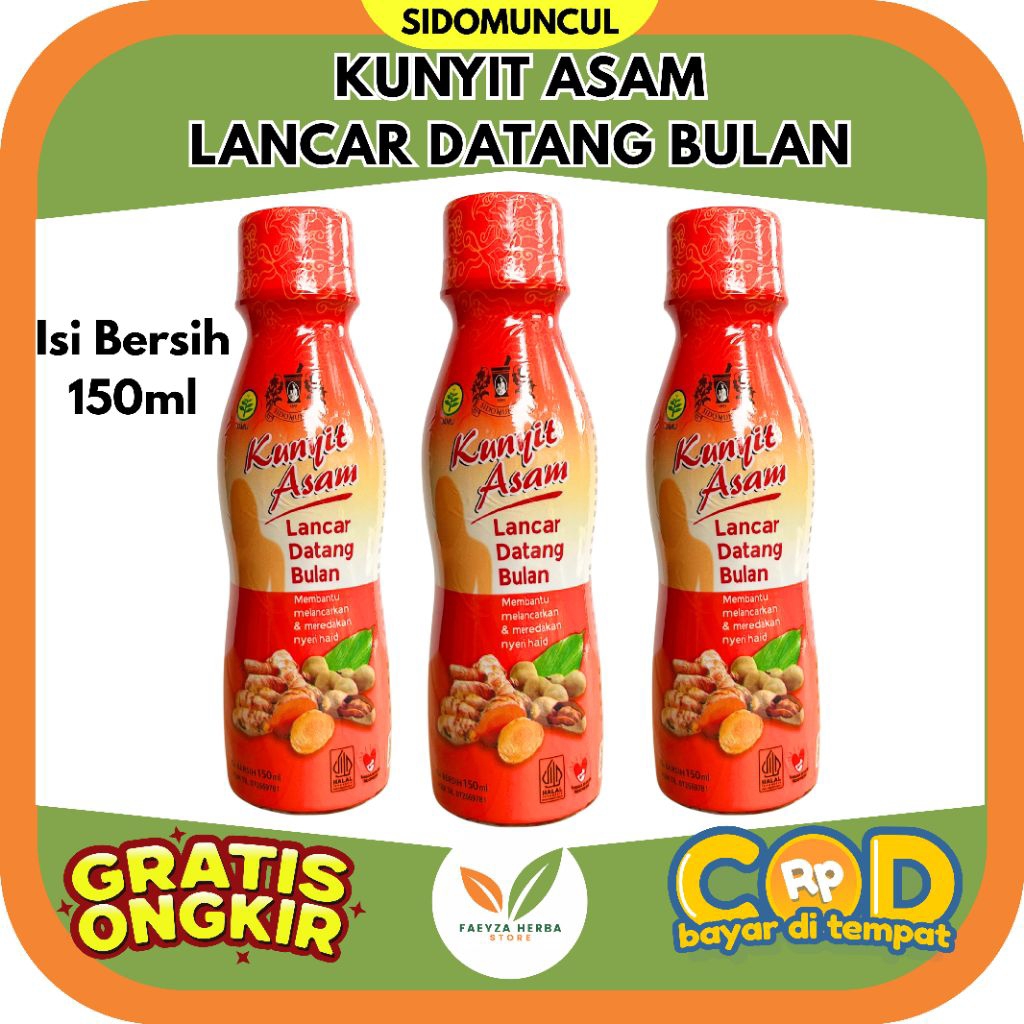 Kunyit Asam Lancar 150 ml Datang Bulan Haid Botol Sido Muncul