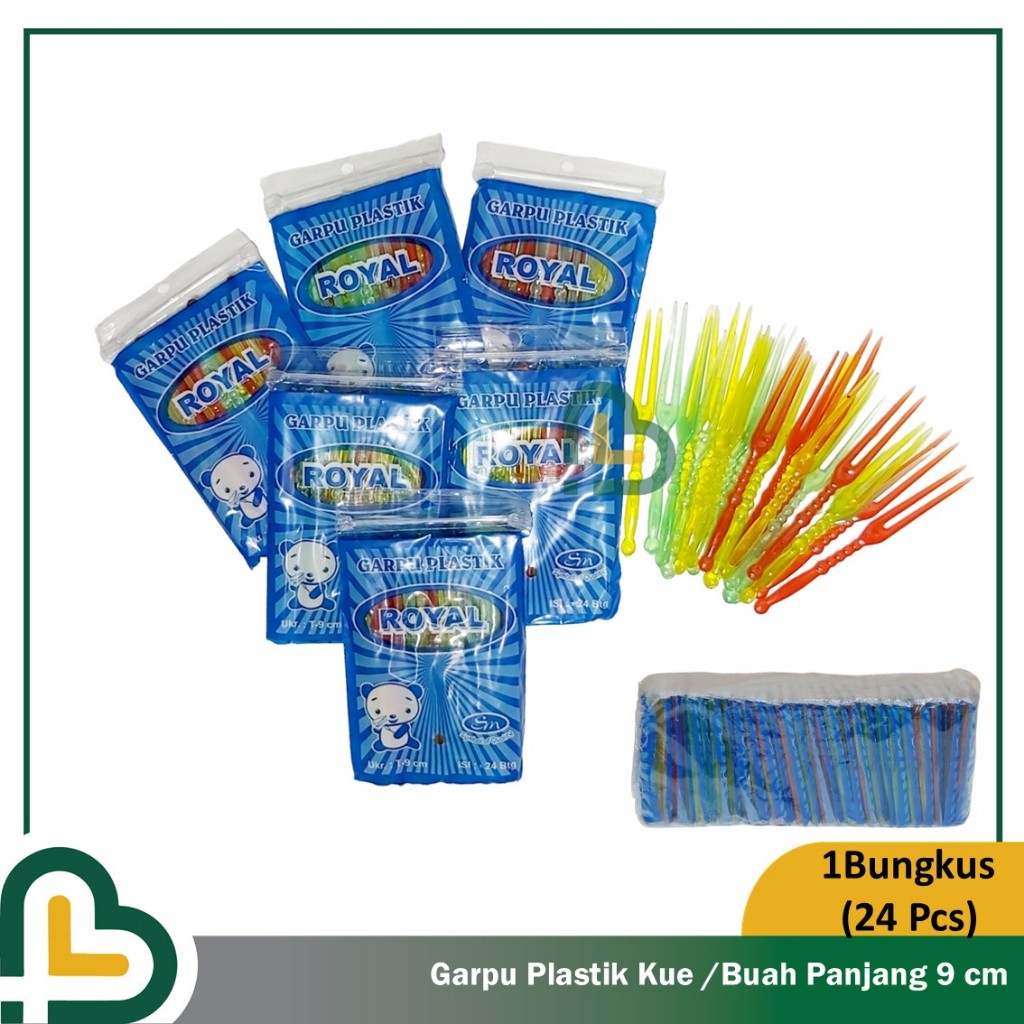 Garpu Plastik Kecil Kue Ulang Tahun Tar Buah Bolu Pesta Puding Warna Warni 9cm isi 24btg