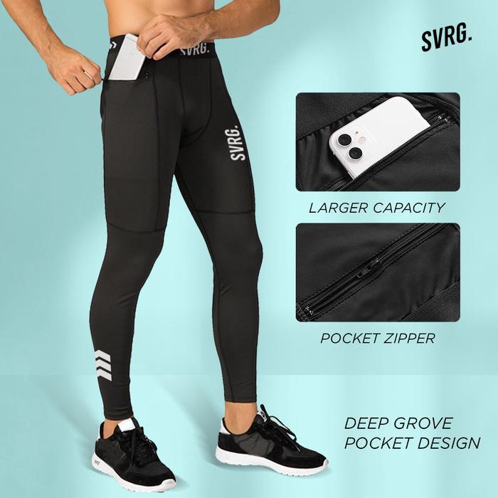 swte- Svarga Onyx Celana Legging Sport Pria Celana Spandex Strit Olahraga