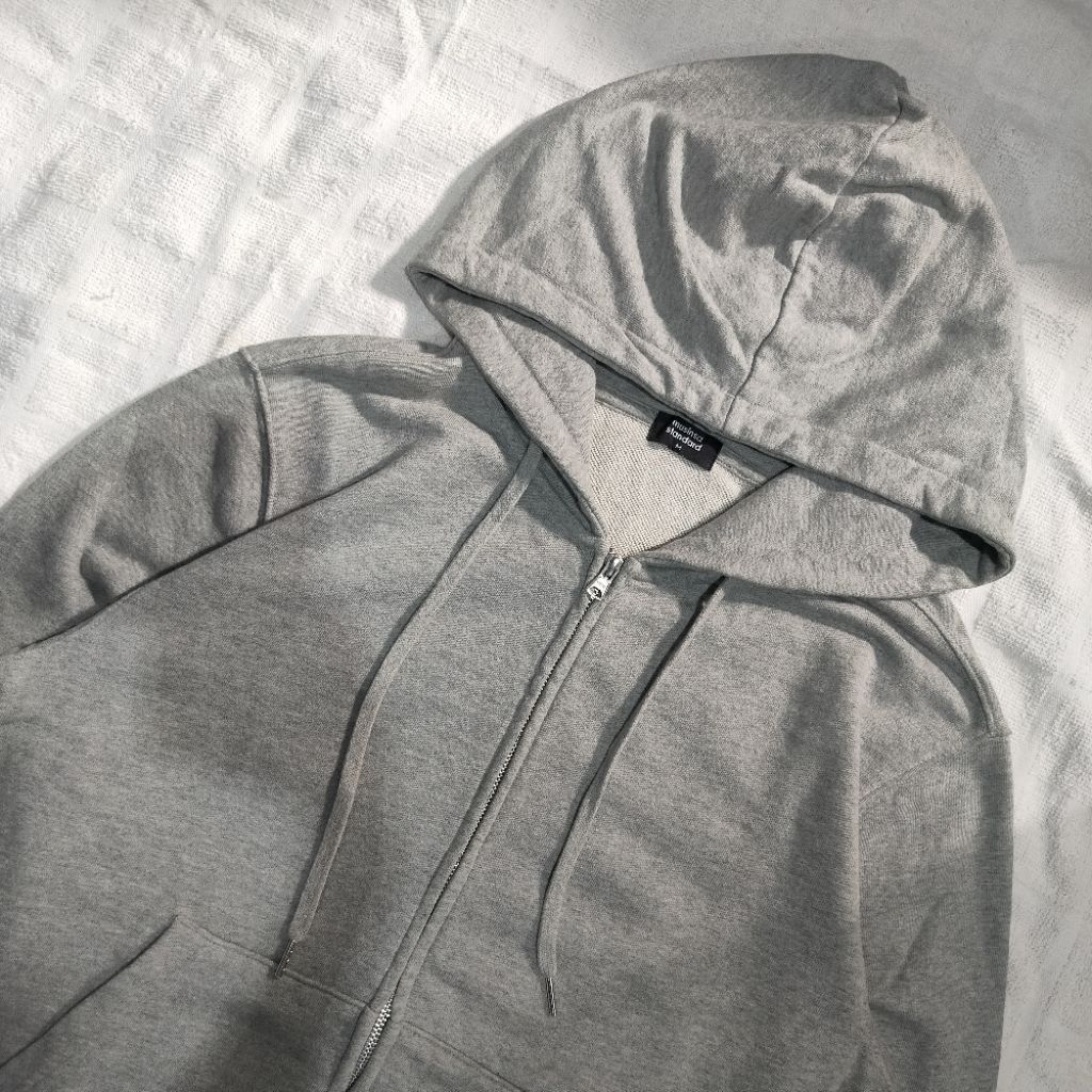 Hoodie Double Zipper Musinsa Standard Abu Boxy (M-L / ld 110)