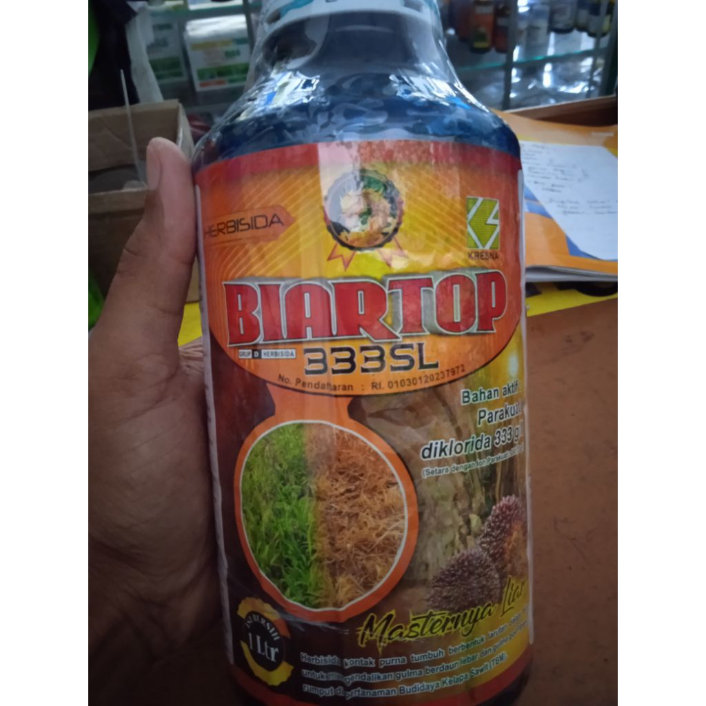 Herbisida BIARTOP 333 SL 1 ltr/Bahan aktif Parakuat diklorida 333g/l