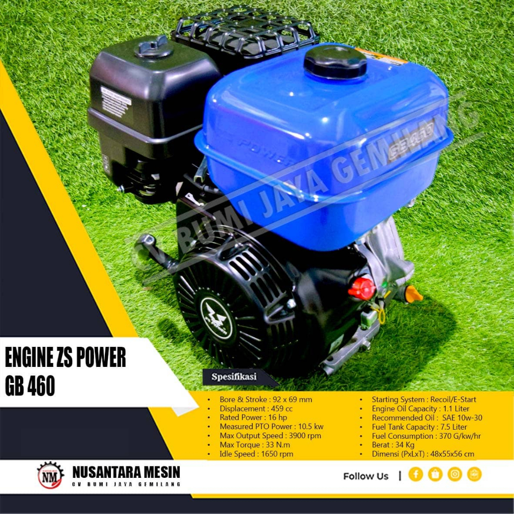 MESIN PENGGERAK SERBAGUNA / ENGINE ZS POWER GB 460 MARINE